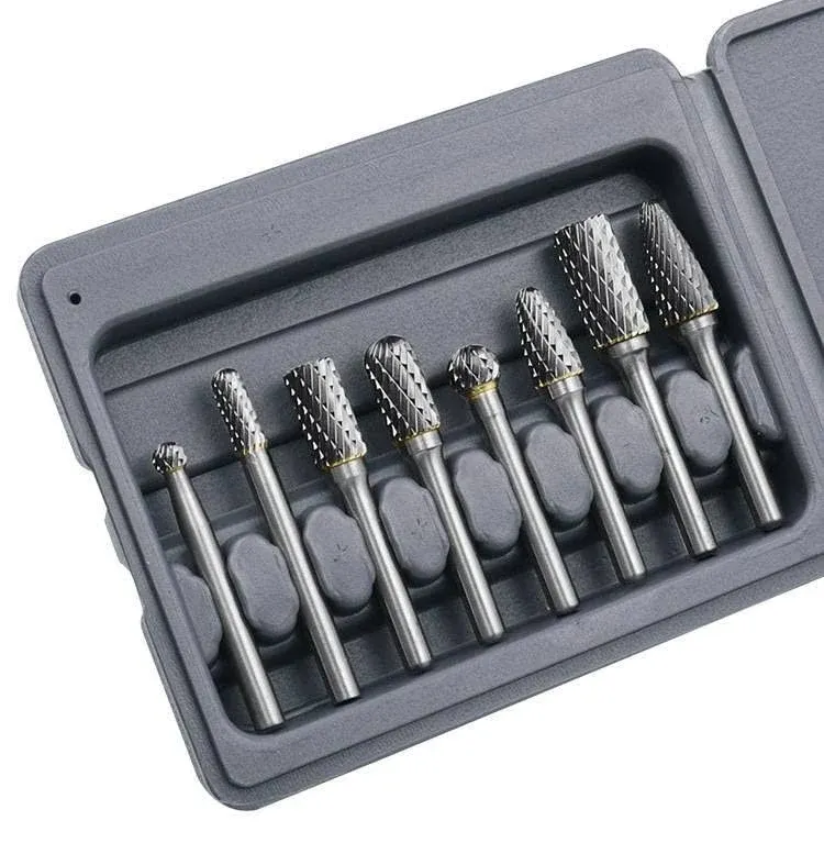 Impressive Smile Tungsten Carbide Burr Set 8pcs with 1 4 Shank Double Cut Solid ...