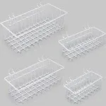 Pegboard Baskets,Pegboard Accessories,Can be Used to Store Items That Are Not Easy to Hang on a Pegboard(4pcs) (White Light-Duty)