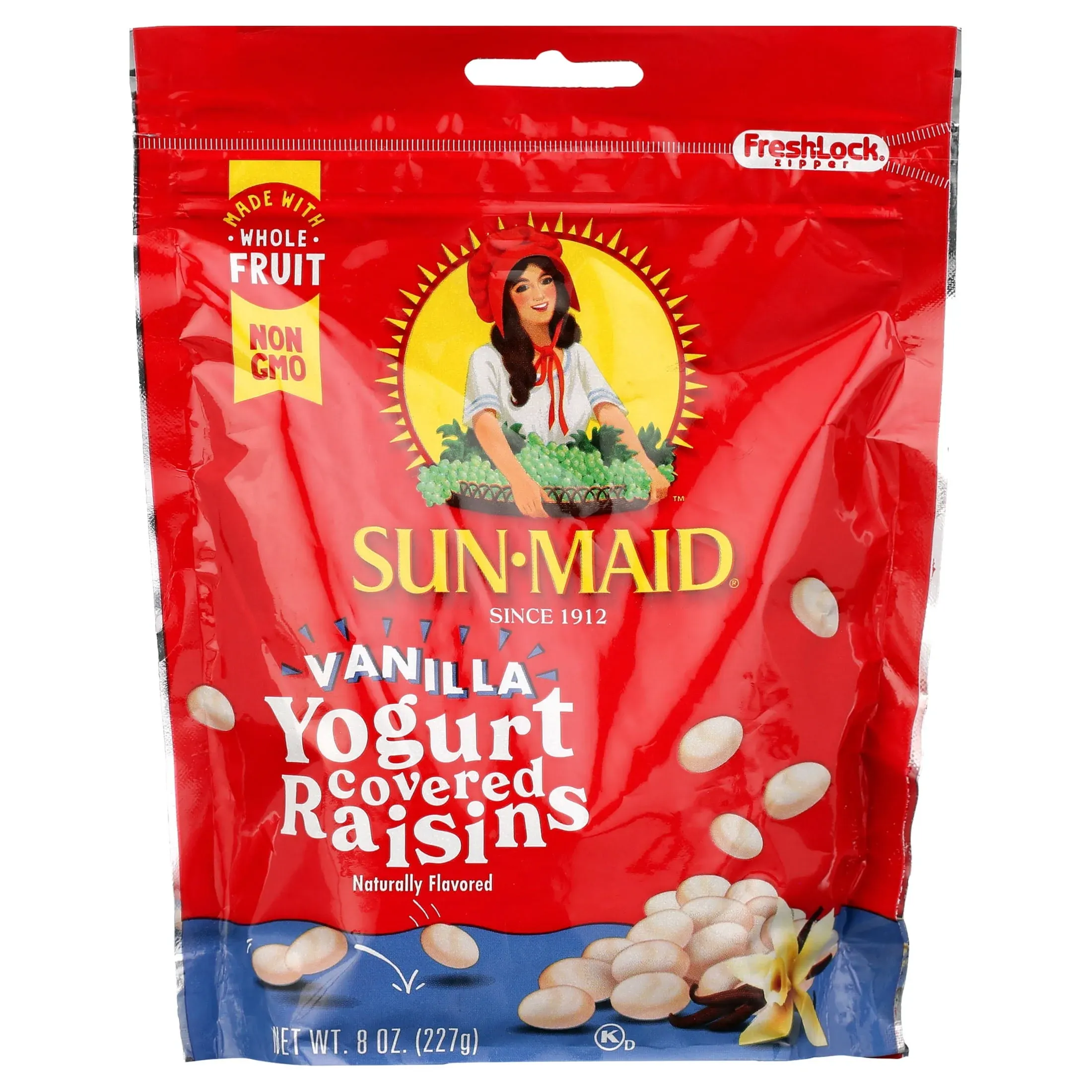 Sun-Maid Vanilla Yogurt Covered Raisins, Dried Fruit + Yogurt Snack, 1 oz Boxes, 6 Count