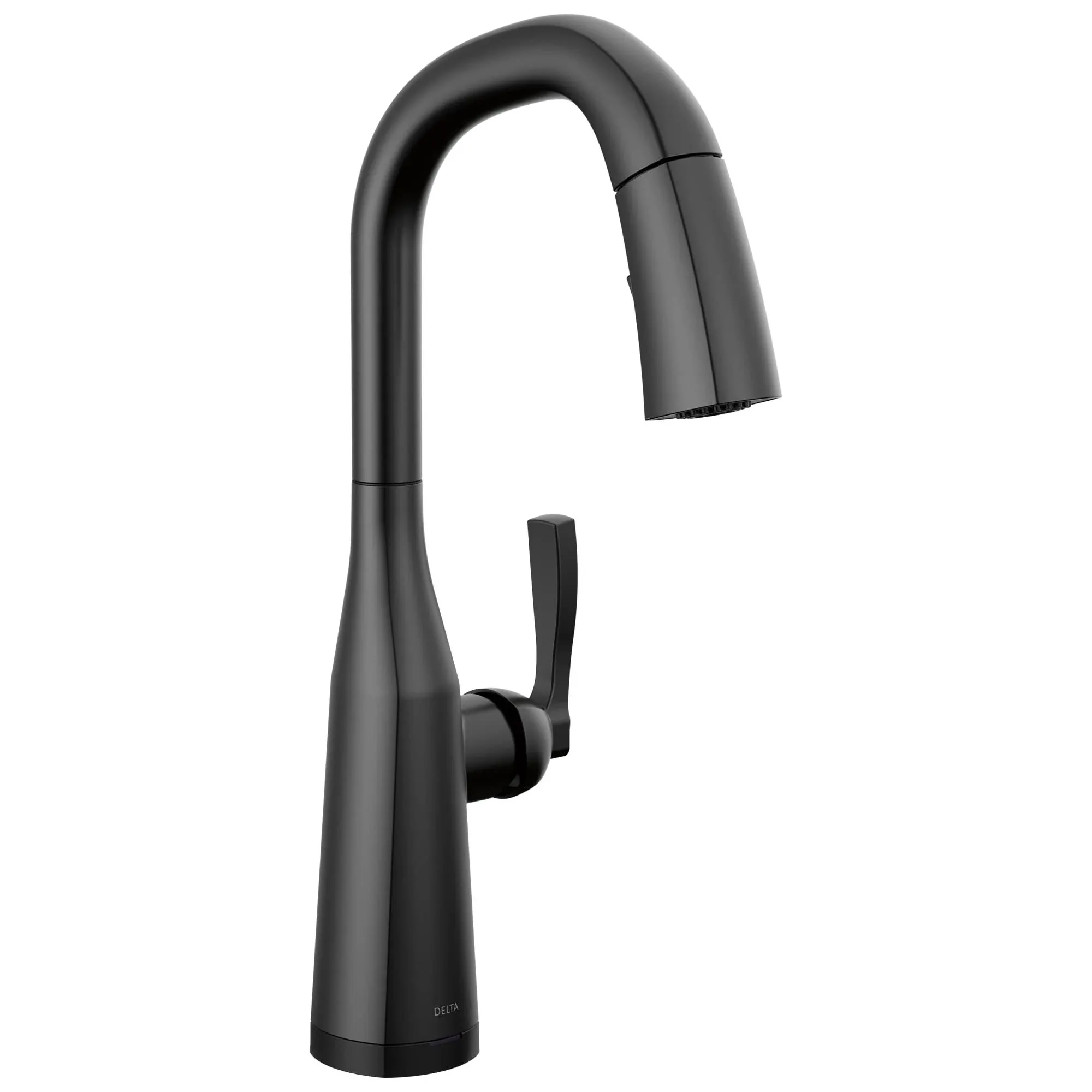 Delta Faucet Stryke Touch Bar Faucet, Matte Black Bar Faucet, Bar Sink Faucet Single Hole, Wet Bar Faucets with Pull Down Sprayer, Prep Sink Faucet, Touch2O Technology, Matte Black 9976T-BL-DST