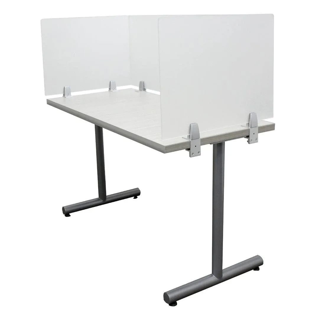 Acrylic Desk Mounted Privacy Panel OBEX Size: 18" H x 30" W x 0.63" D, Color ...