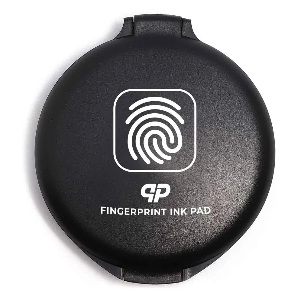 QP Fingerprint Ink Pad (Pack of 2) - Thumbprint Ink Pad for Notary Supplies ...