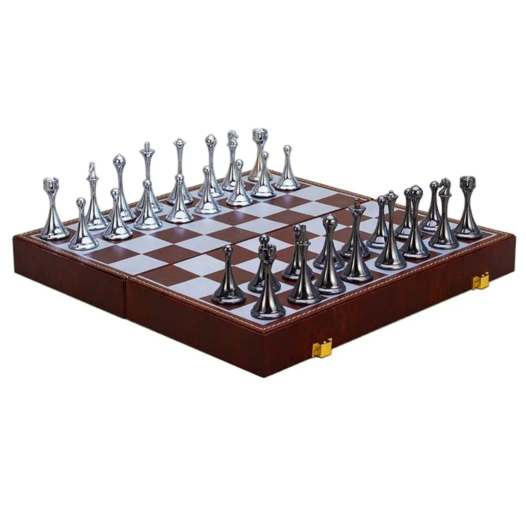 Chess Set, Magnetic Travel Chess Set, Large Metal Deluxe Chess Retro Alloy Adult ...