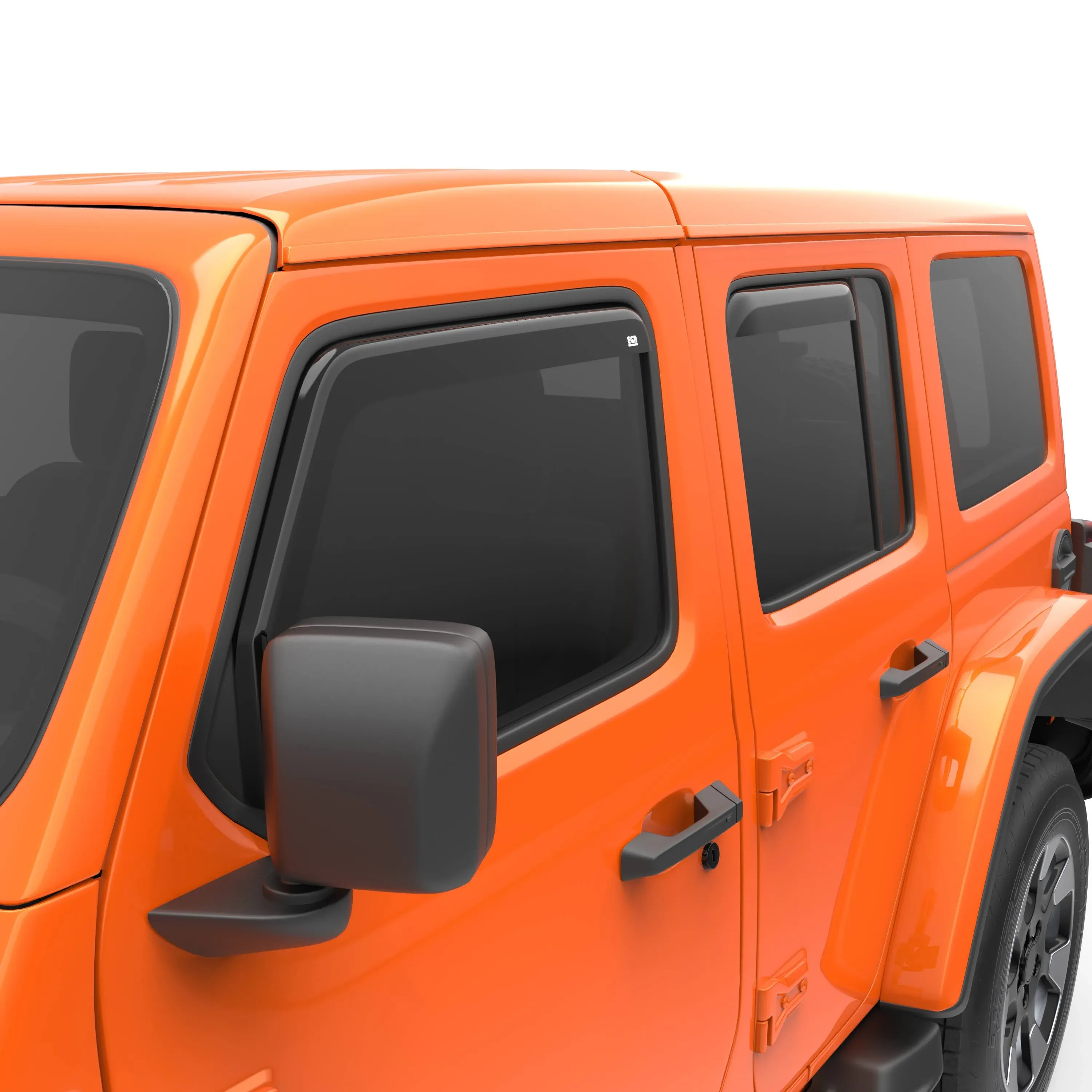   EGR In-channel Window Visors Front & Rear Set Dark Smoke - 20-23 Jeep Gladiator  