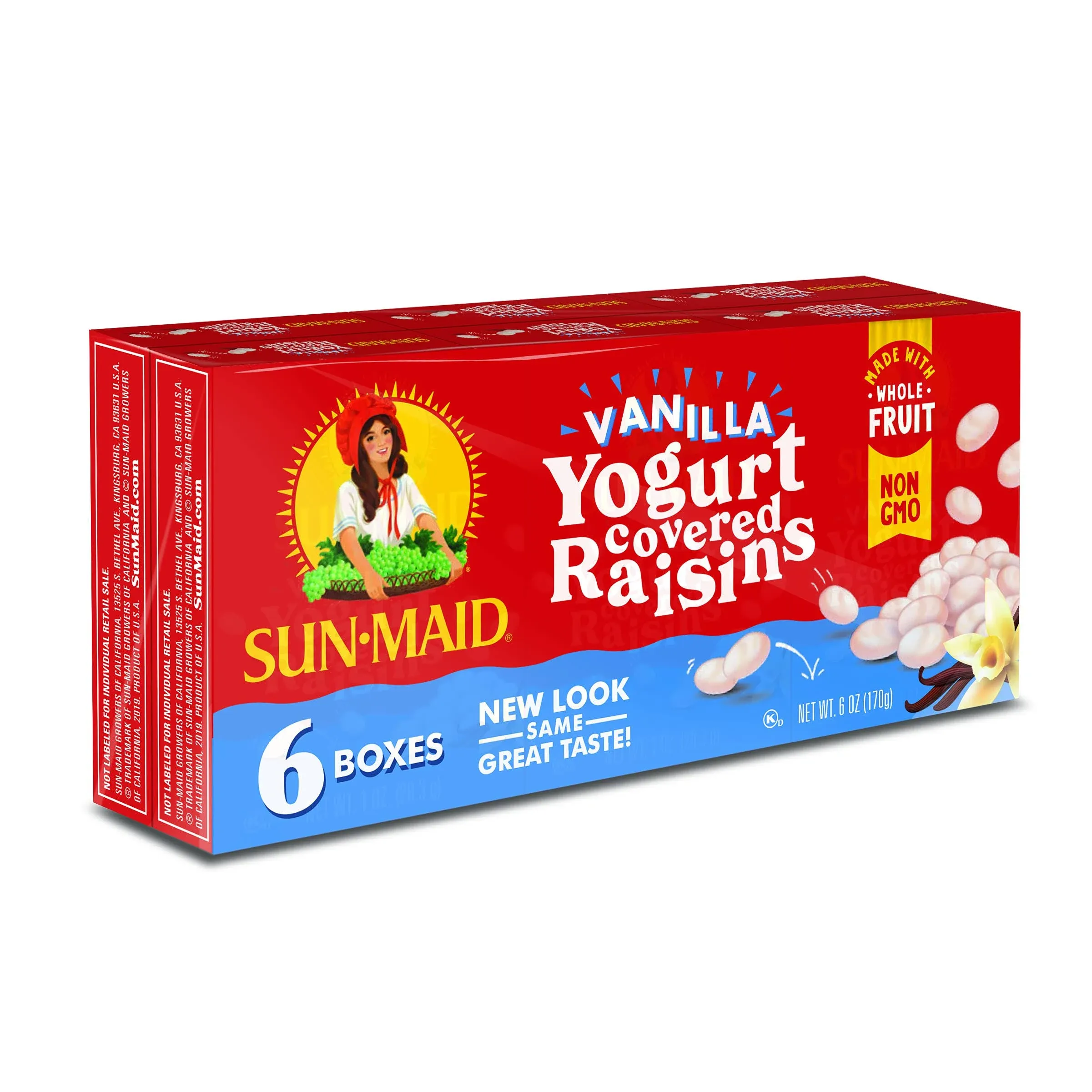 Sun-Maid Vanilla Yogurt Covered Raisins 6-Pack/1oz Cartons