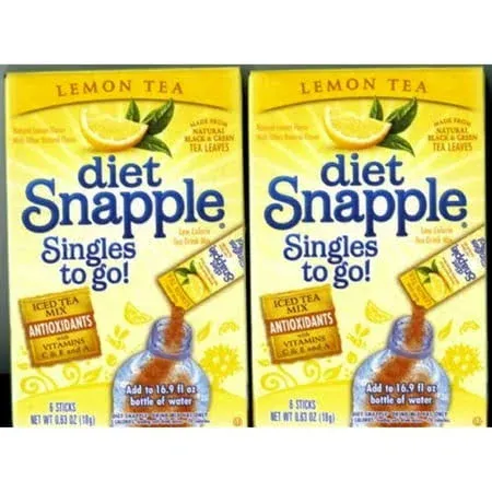 Snapple Lemon Tea Singles To Go (2 Boxes) 6 Drink Packets Per Box