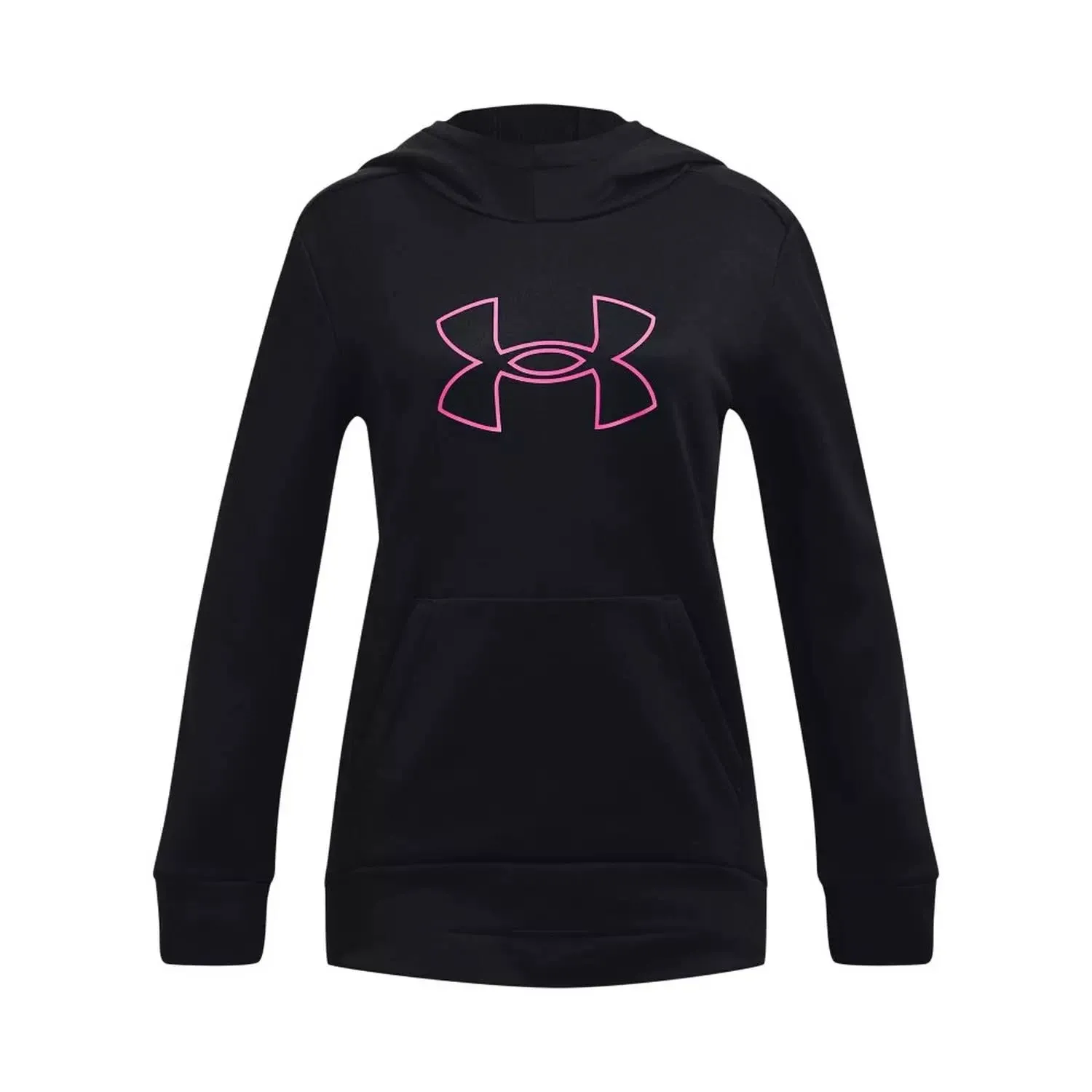 Under Armour Girls' Fleece Big Logo Hoodie, XL, Black/Rebel Pink