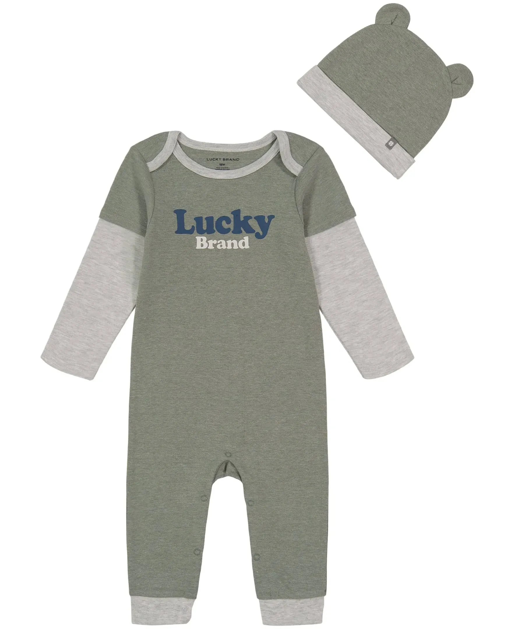 Lucky Brand Baby Boys 2 Pieces Coverall Set