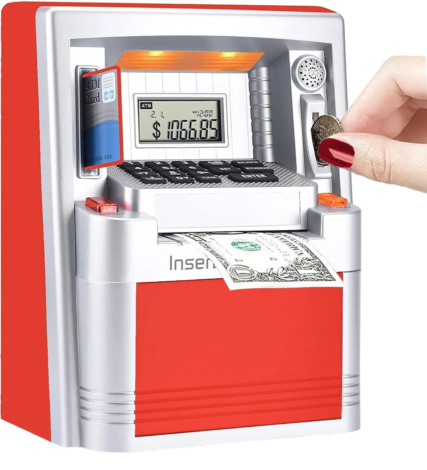 2024 Upgraded LED ATM Piggy Bank for Real Money for Kids with Debit Card, Coi...