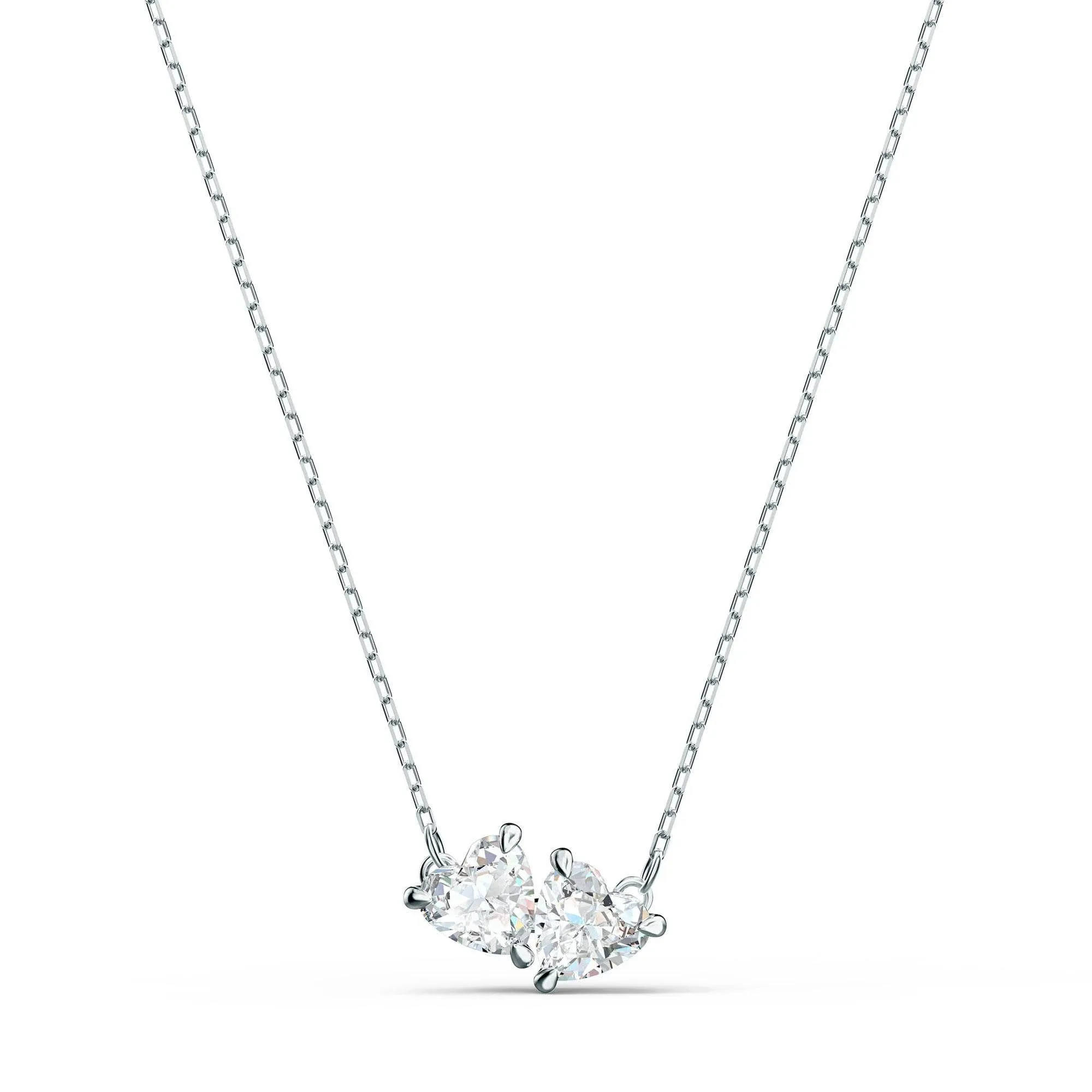 Swarovski
Silver-Tone Double Crystal Pendant Necklace, 14-7/8" + 2" extender