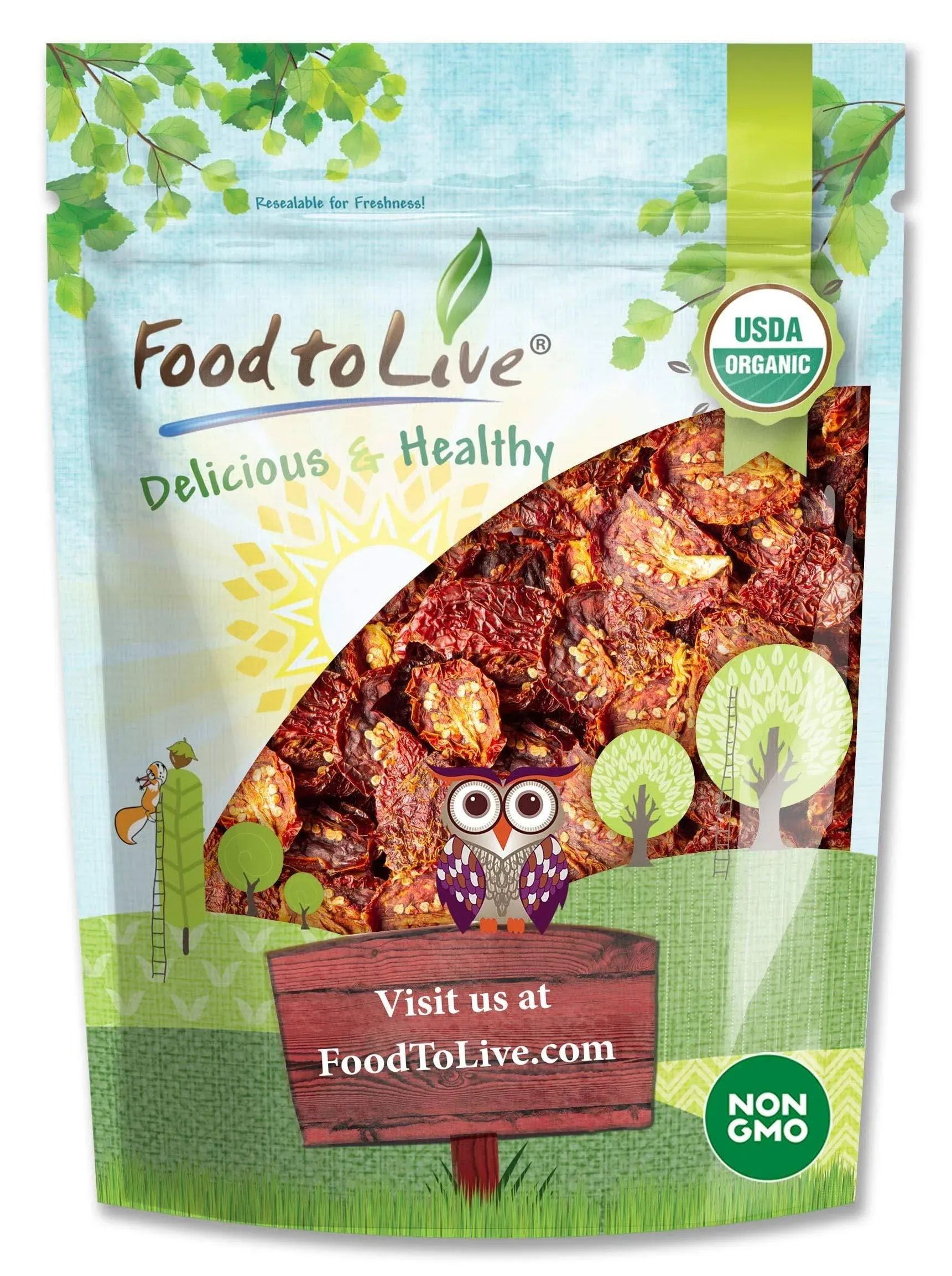 Food to Live Organic Sun-Dried Tomatoes, 8 Ounces - Salted, Non-GMO, Kosher, Raw ...