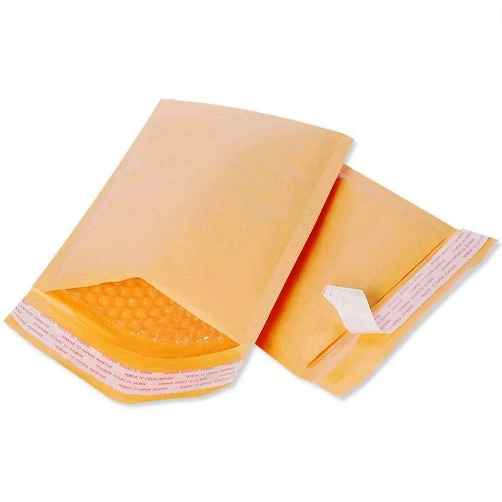 Kraft Bubble Mailers 6x10 Self-Seal Shipping Bags, Padded Envelopes, Packaging Bags, Bubble Mailer Mailing Envelopes, Shipping Envelopes, Packaging for Small Business, 50 Pack Bulk #0 Mailers