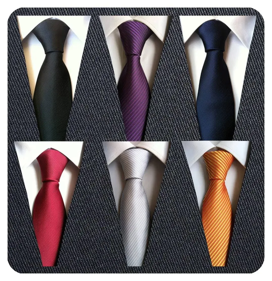 Adulove Men's Necktie Classic Silk Tie Woven Jacquard Neck Ties 6 PCS