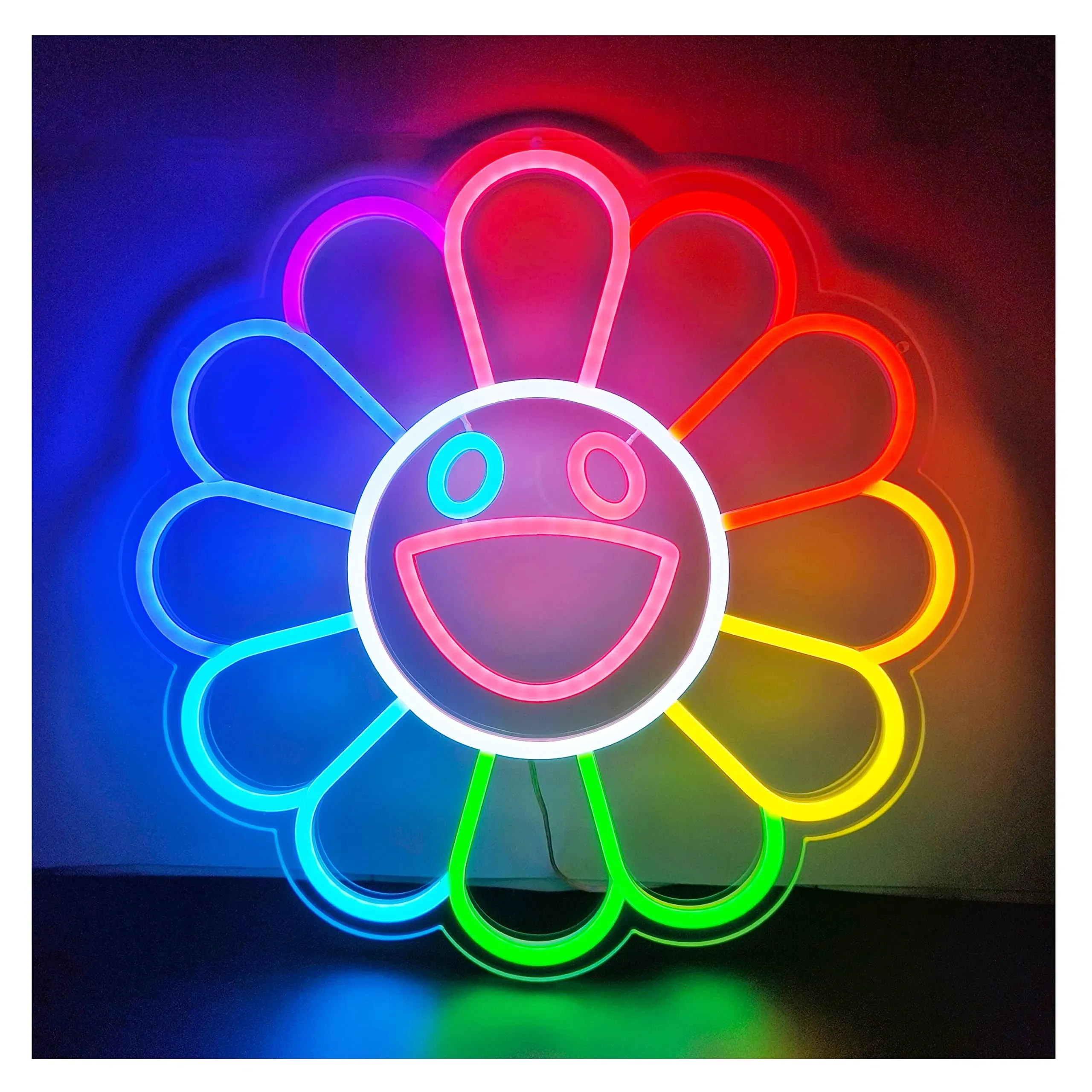 RINMEE Sunflower by Takashi Murakami Neon Sign for Bedroom Wall Decor, Gamer ...