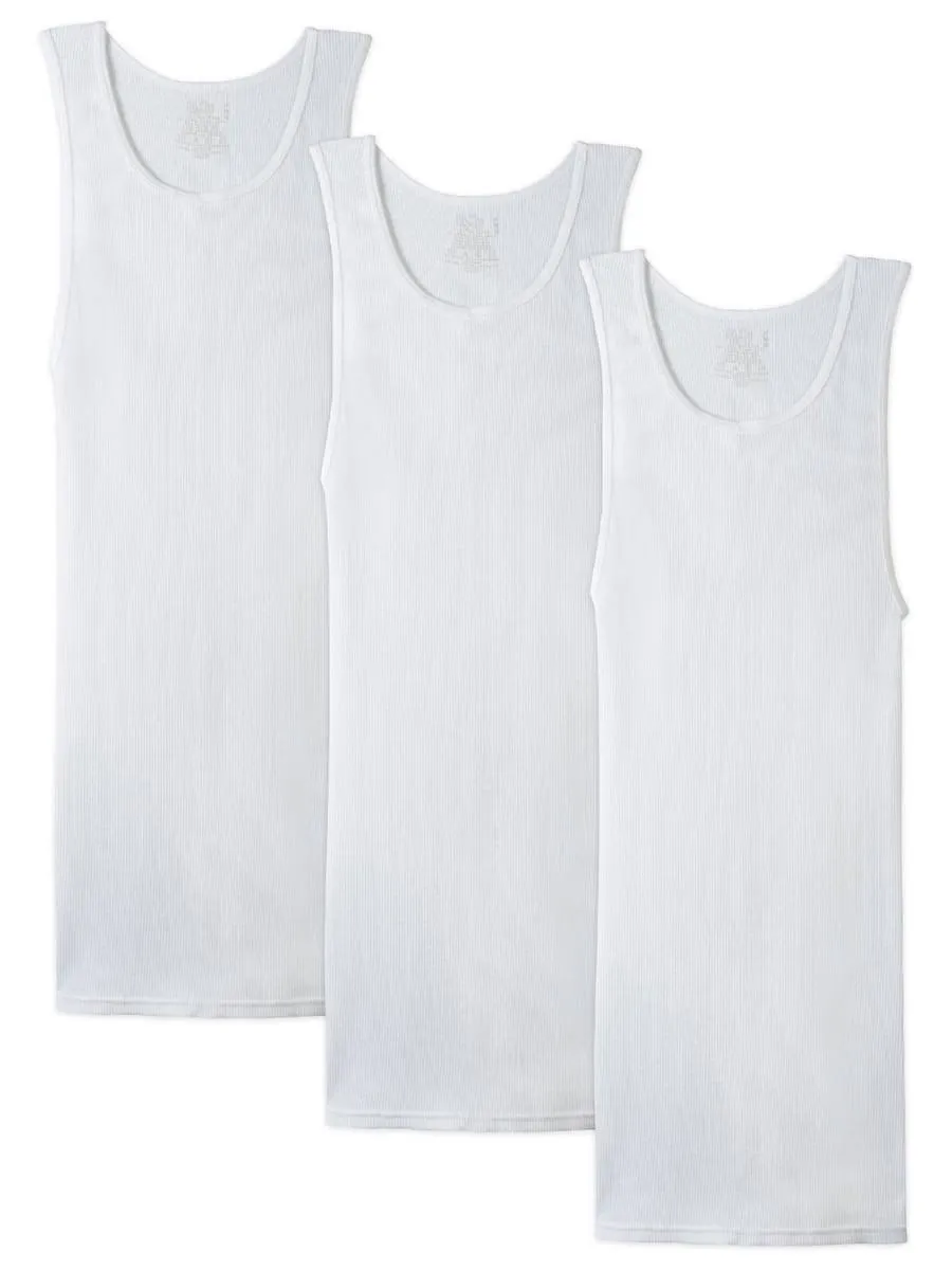 3 White 2XL 50-52 Inch A-Shirt Tanks Fruit Of The Loom 2EG 127-132 CM