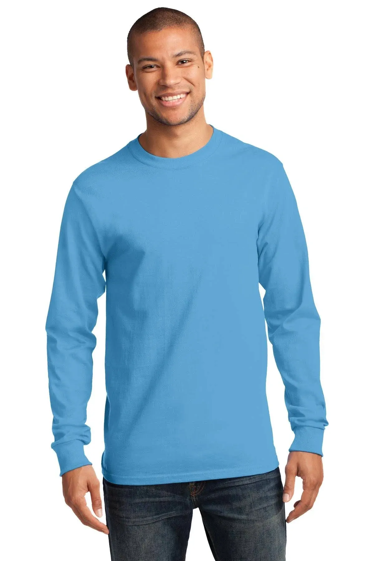 Port company - tall long sleeve essential t-shirt. - Aquatic Blue, 3XLT