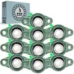 PGN UCFL205-16 Pillow Block Bearing - Pack of 10 Flange Mounted Pillow Block Bearings - Chrome Steel Bearings with 1" Bore, Self Alignment