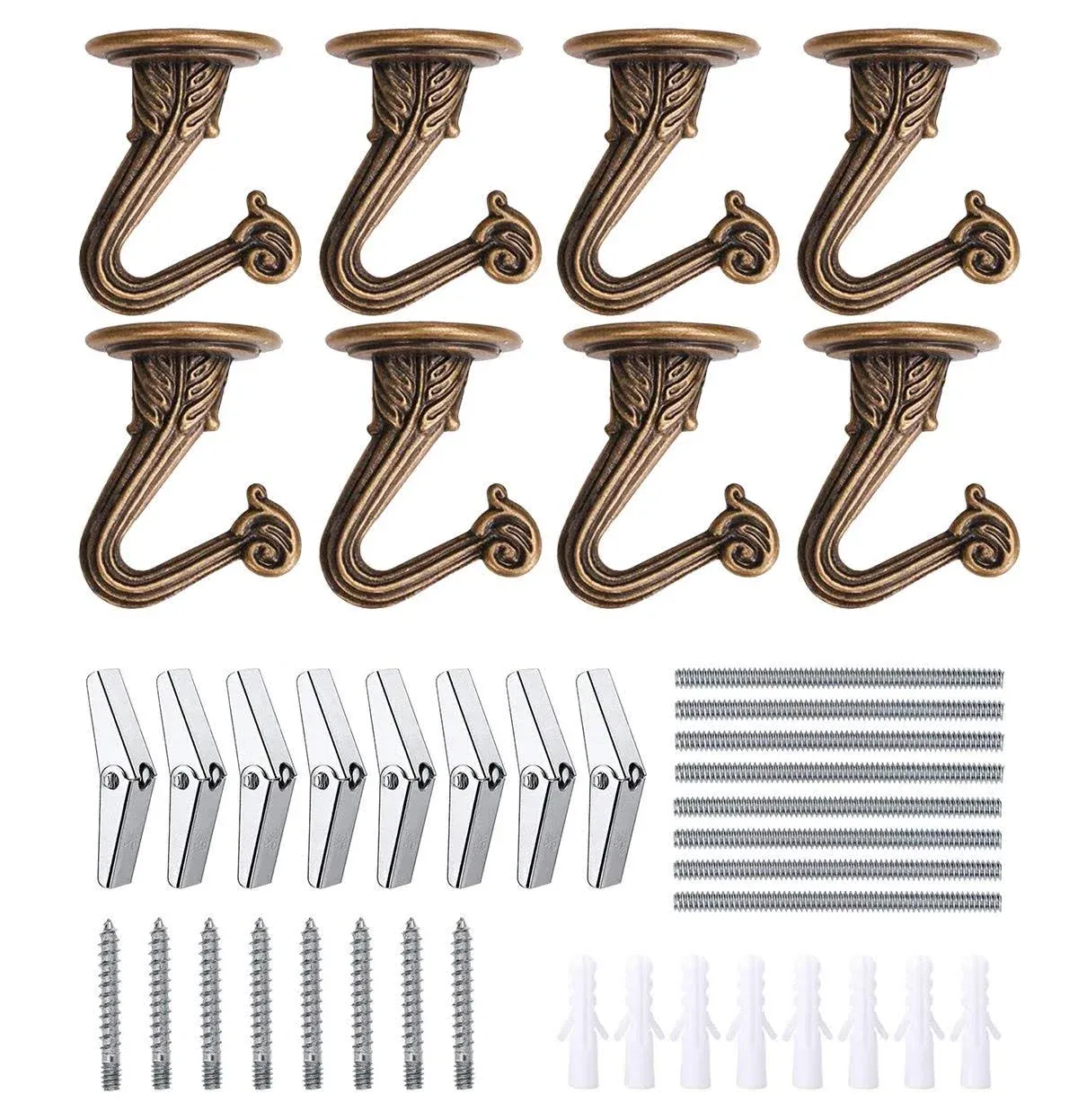 8 Sets Swag Ceiling Hooks Heavy Duty Swag Hook with Hardware for Hanging Plants