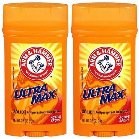 (2 Pack)NEW Arm & Hammer Ultramax Antiperspirant Deodorant Active Sport 2.80 Oz