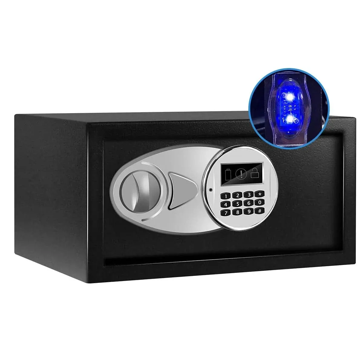 Safe Box with Sensor, Money Safe Box with Digital Key & Lock for Home and Company. Electronic Security Safe Box for Money. Protect Cash 0.55 Cubic Feet