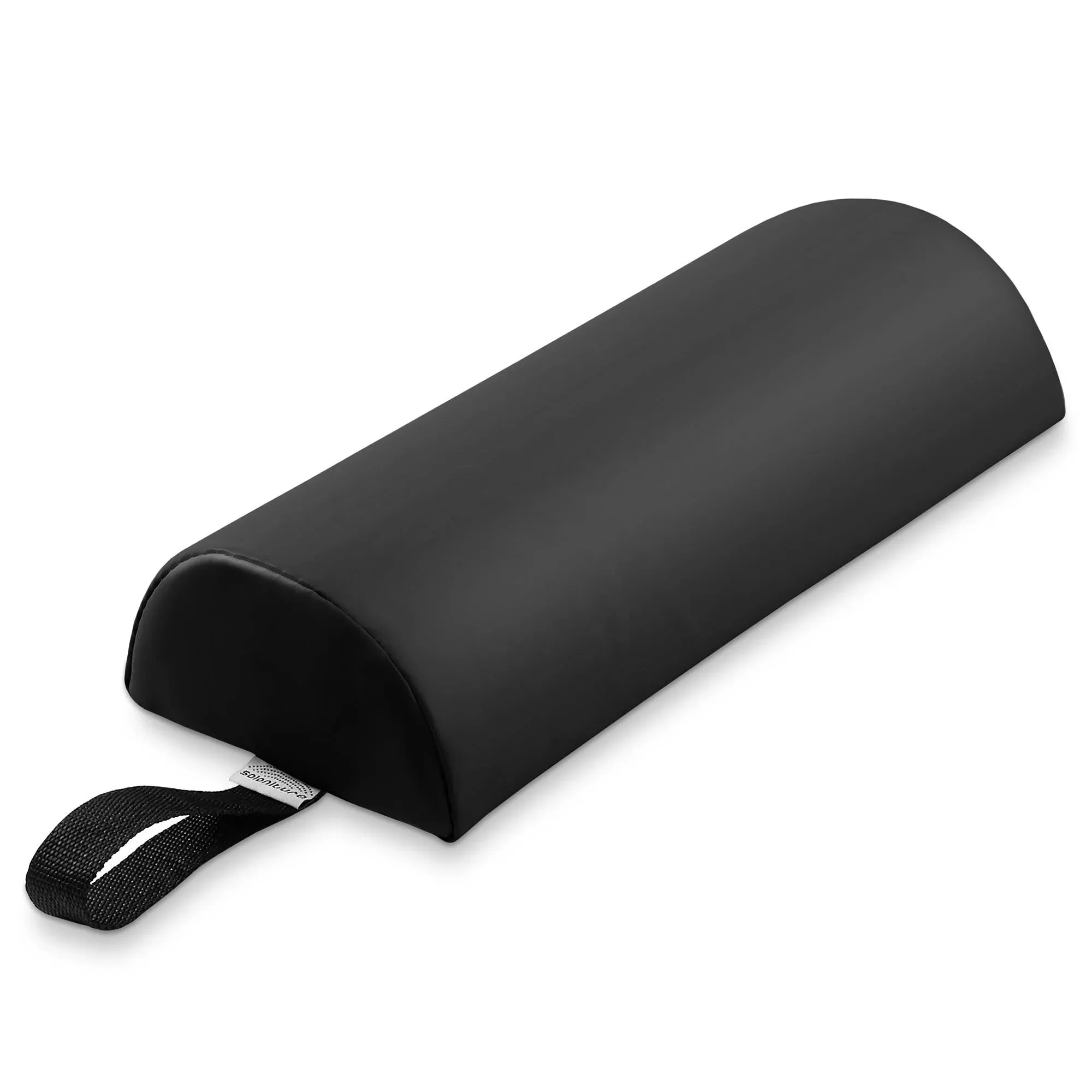 Saloniture 13" x 6" x 3" Half Round Neck Massage Table Bolster Pillow Pad - Black