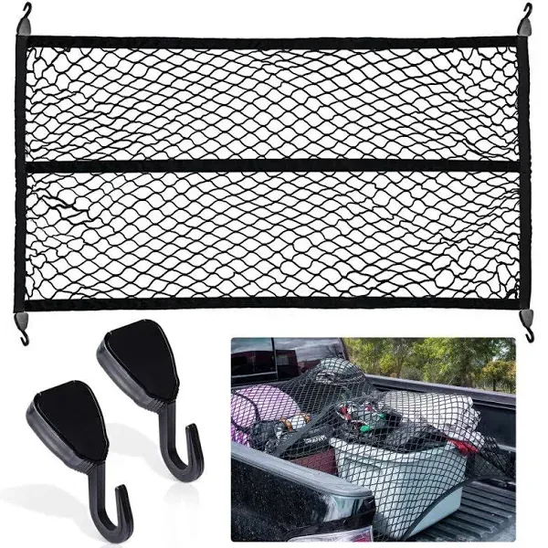 TUTUDOW 4 X4 High Elastic Truck Bed Cargo Net Stretch to 7 x Bungee Simple Mesh ...