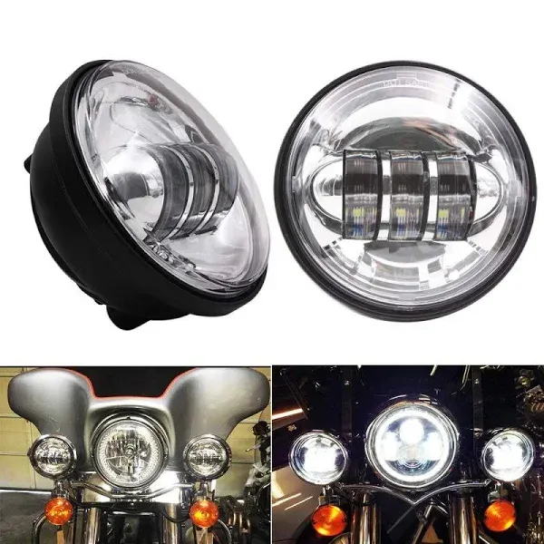 BeltandRoad Dot Approved 2 Pcs Chrome 4 5 inch LED Passing Light Fog Lamps for ...