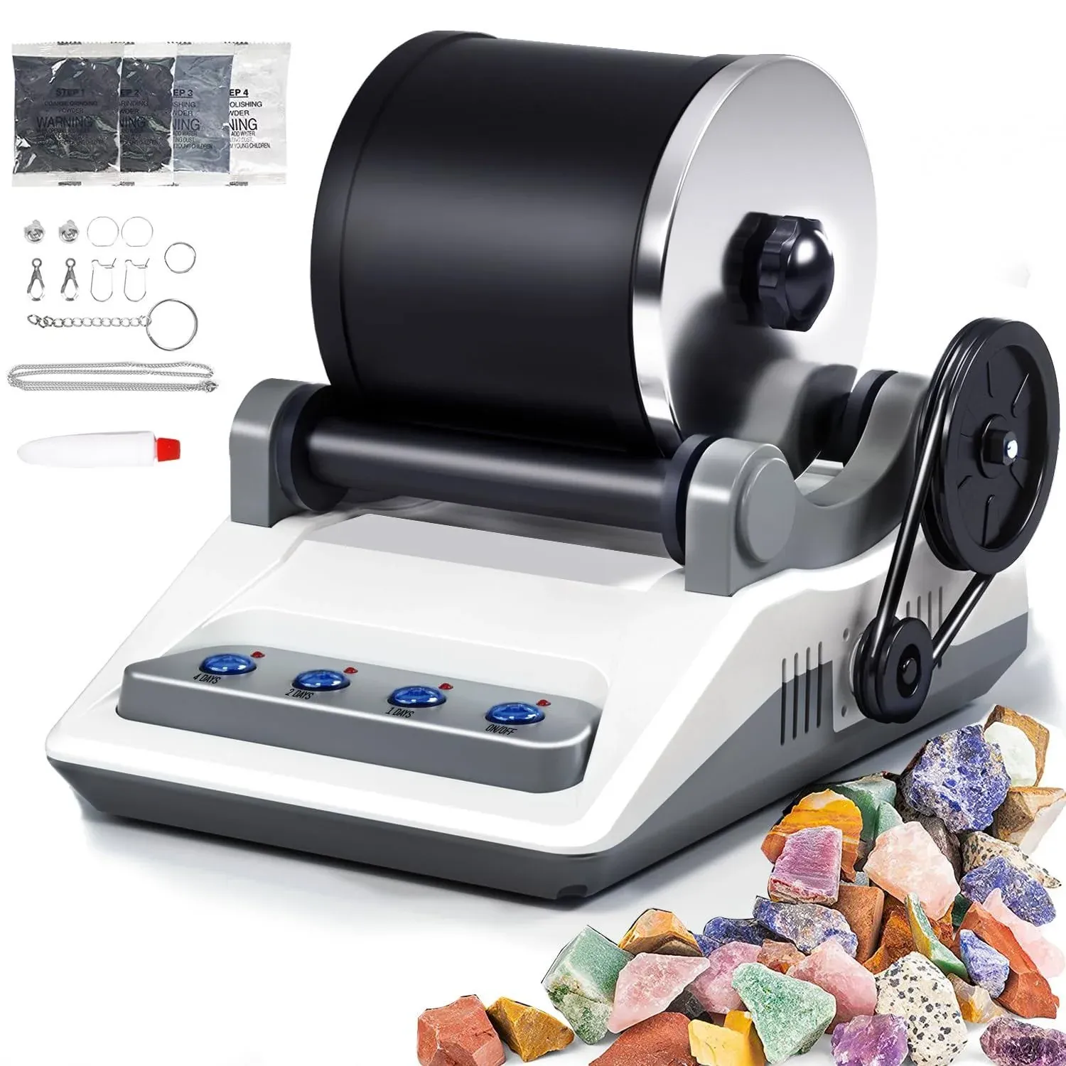 Rock Tumbler Kit,Turns Rough Rocks Into Beautiful Gems,Rock Polisher for Kids...