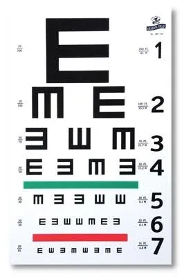     Graham Field Illiterate/Tumbling E Hanging Eye Chart - 20' Distance      