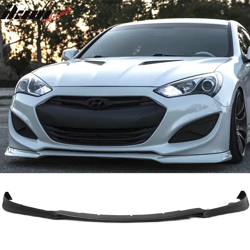 Fits 13-16 Hyundai Genesis Coupe KS Style Front Bumper Lip PU Unpainted Black