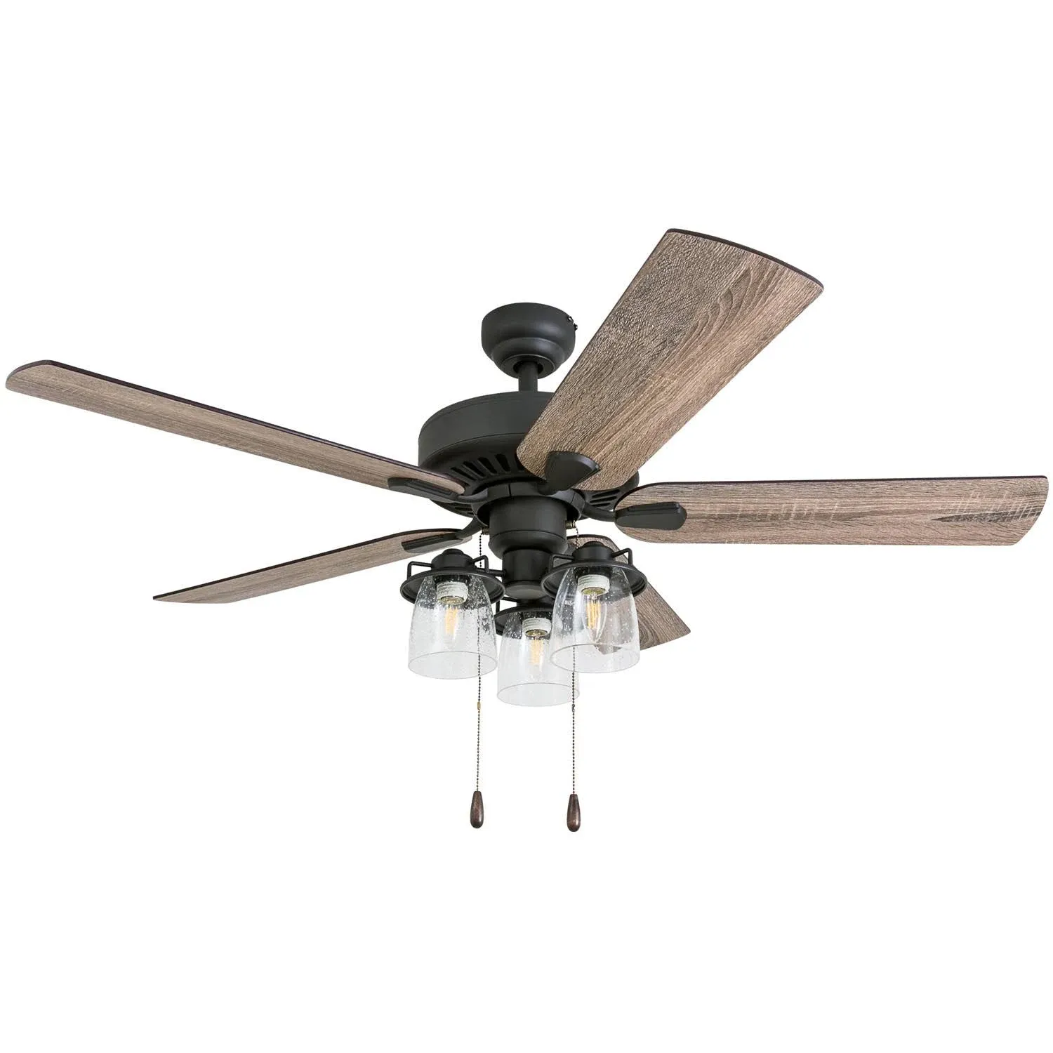 Prominence Home Briarcrest Farmhouse 52" Aged Bronze LED Ceiling Fan with Light