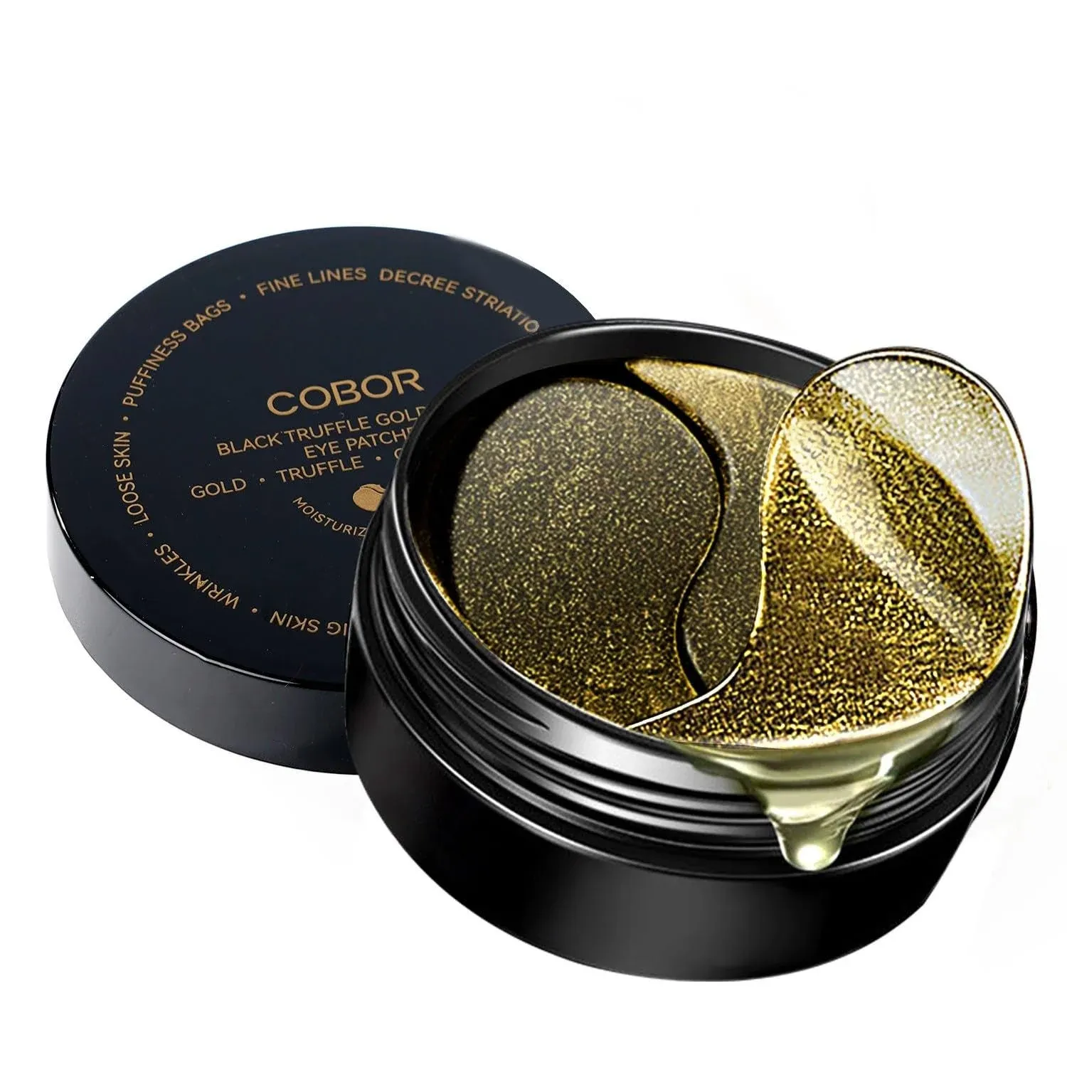 Cobor Black Truffle Gold Under Eye Patches 60pcs Hyaluronic Acid Eye Masks for Moisturizing, Collagen Eye Gel Pads Removing Dark Circles,Wrinkles,Pu