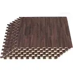 Forest Floor Thick Printed Wood Grain Interlocking Foam Floor Mats