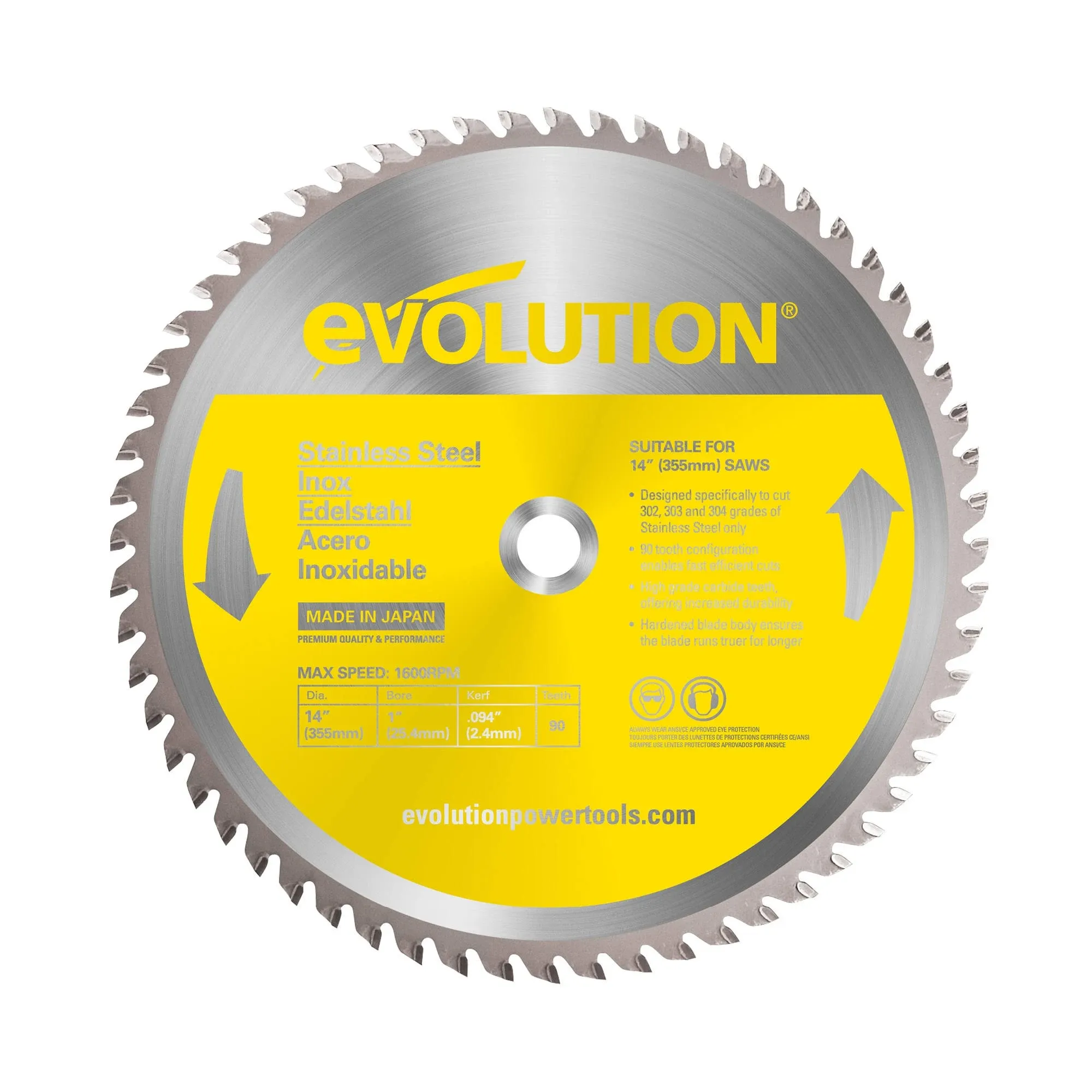 Evolution 14BLADESSN  Stainless Steel Cutting Saw Blade, 14-Inch x 90-Tooth