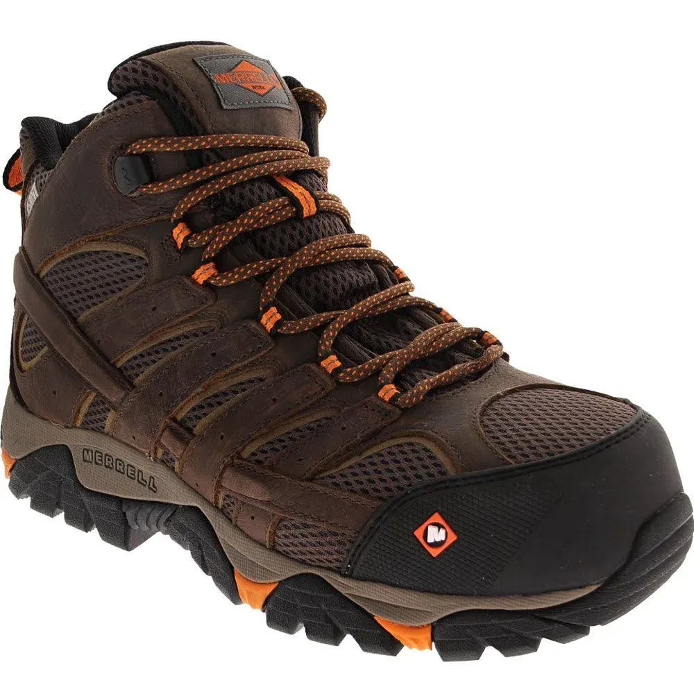 Merrell Work Moab Vertex Mid Composite Toe Work Boots - Mens