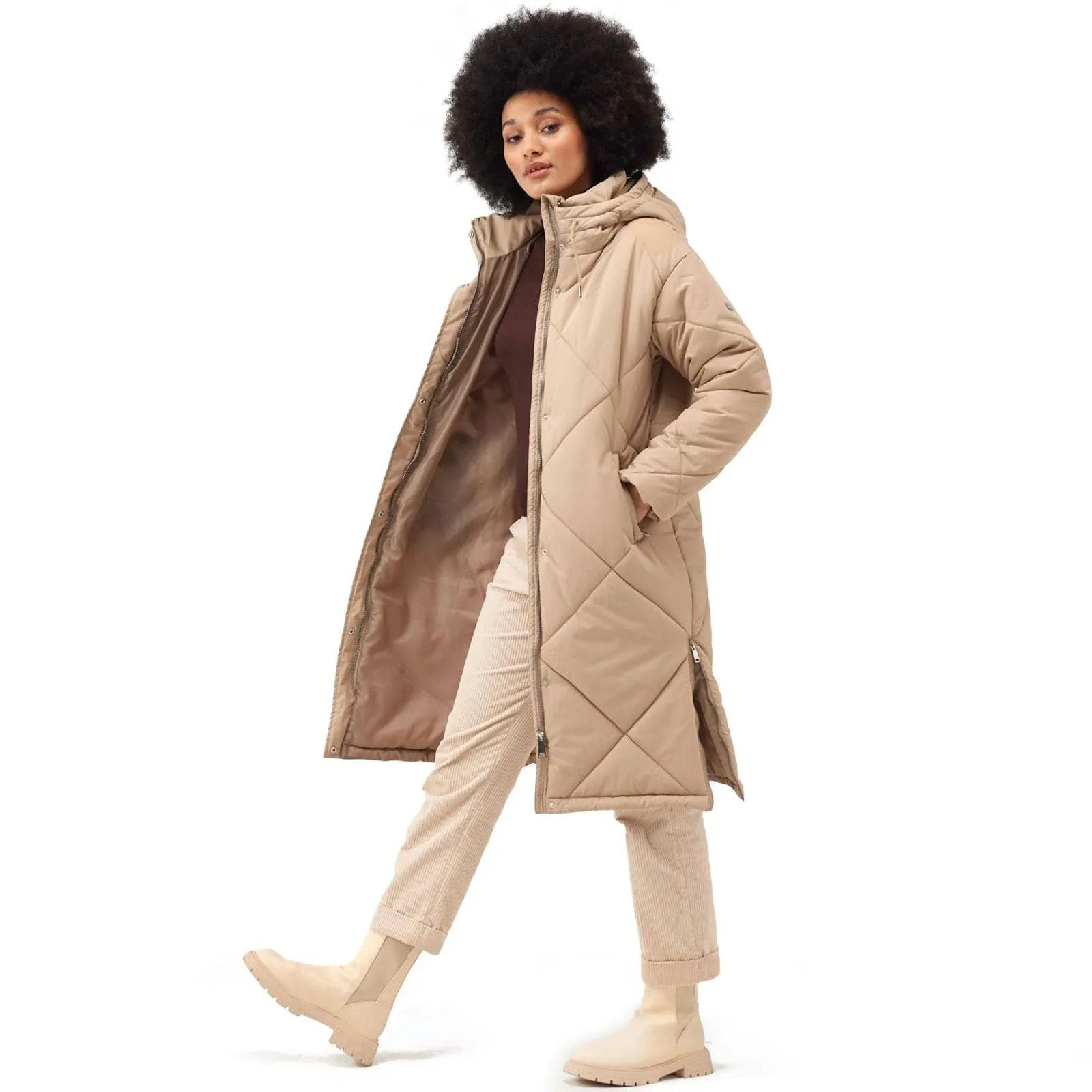 Regatta Womens Cambrie Quilted Warm Winter Long Padded Jacket Coat