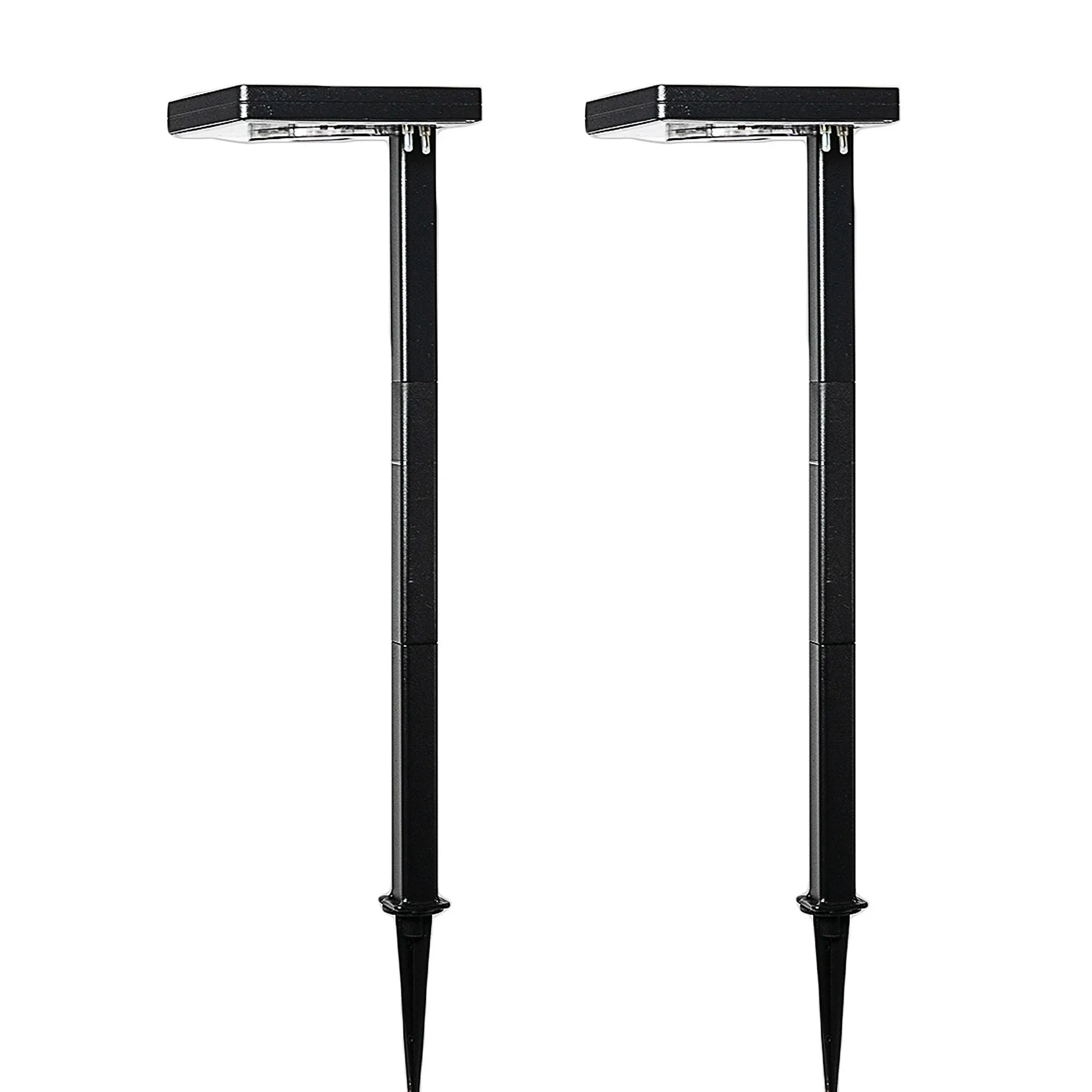 80 Lumen Contemporary Square Solar Outdoor Path Light - 2-Pack - Black