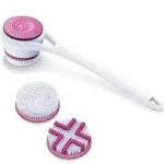 Exfoliating Electric Body Brush - 2 Brush Heads &amp; Long Handle for Radiant Skin