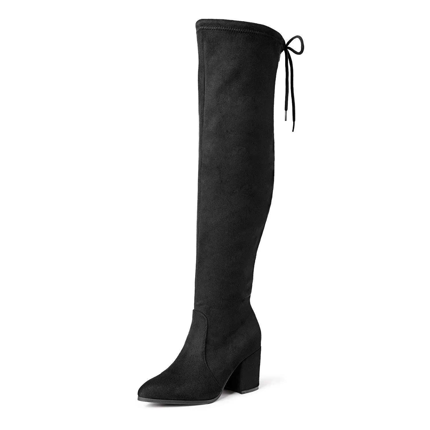 DREAM PAIRS Women’s Thigh High Boots Over the knee Stretch Block Heel Fashion Long Boots