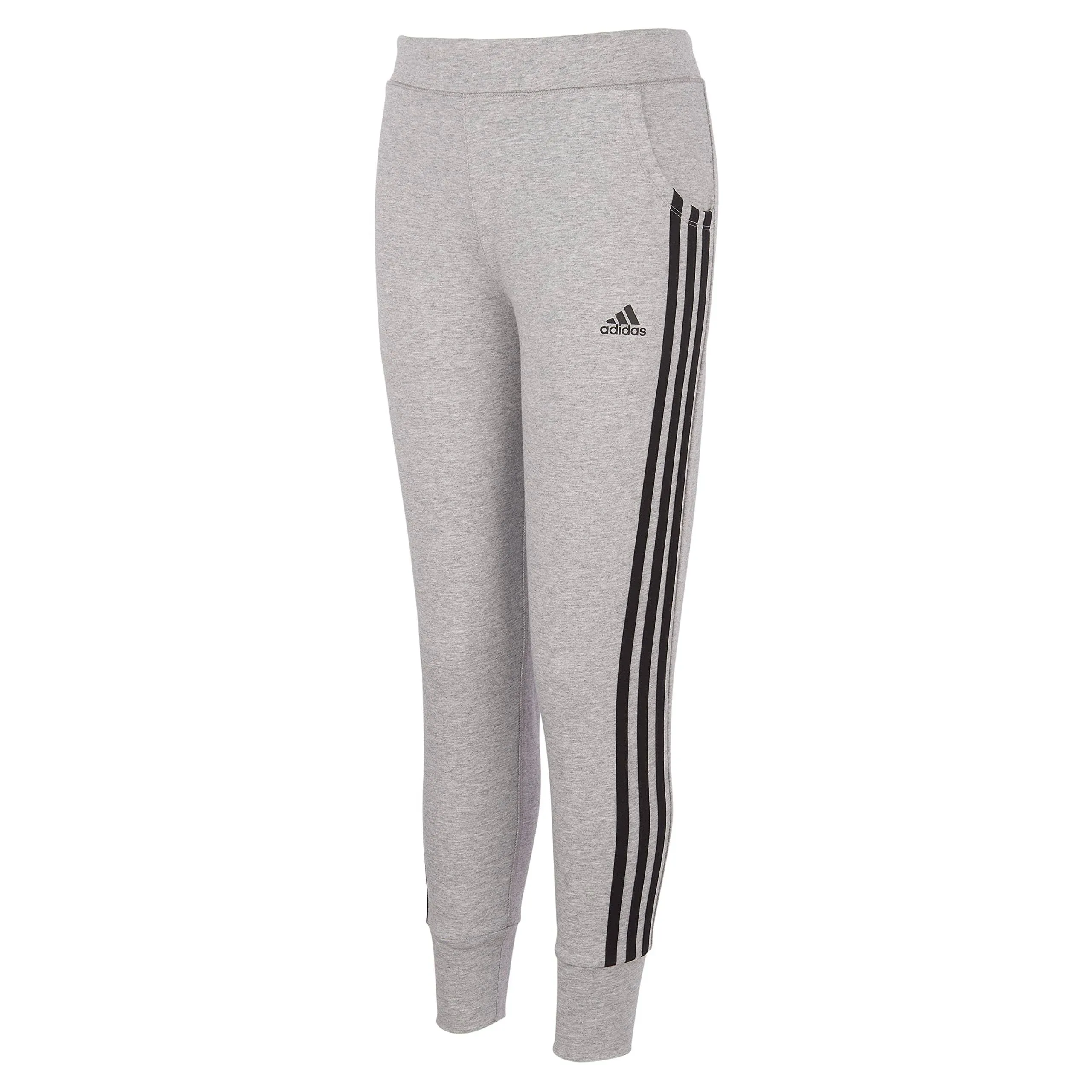 Adidas 3-Stripes Cotton Joggers Grey 5 Kids - Training Pants