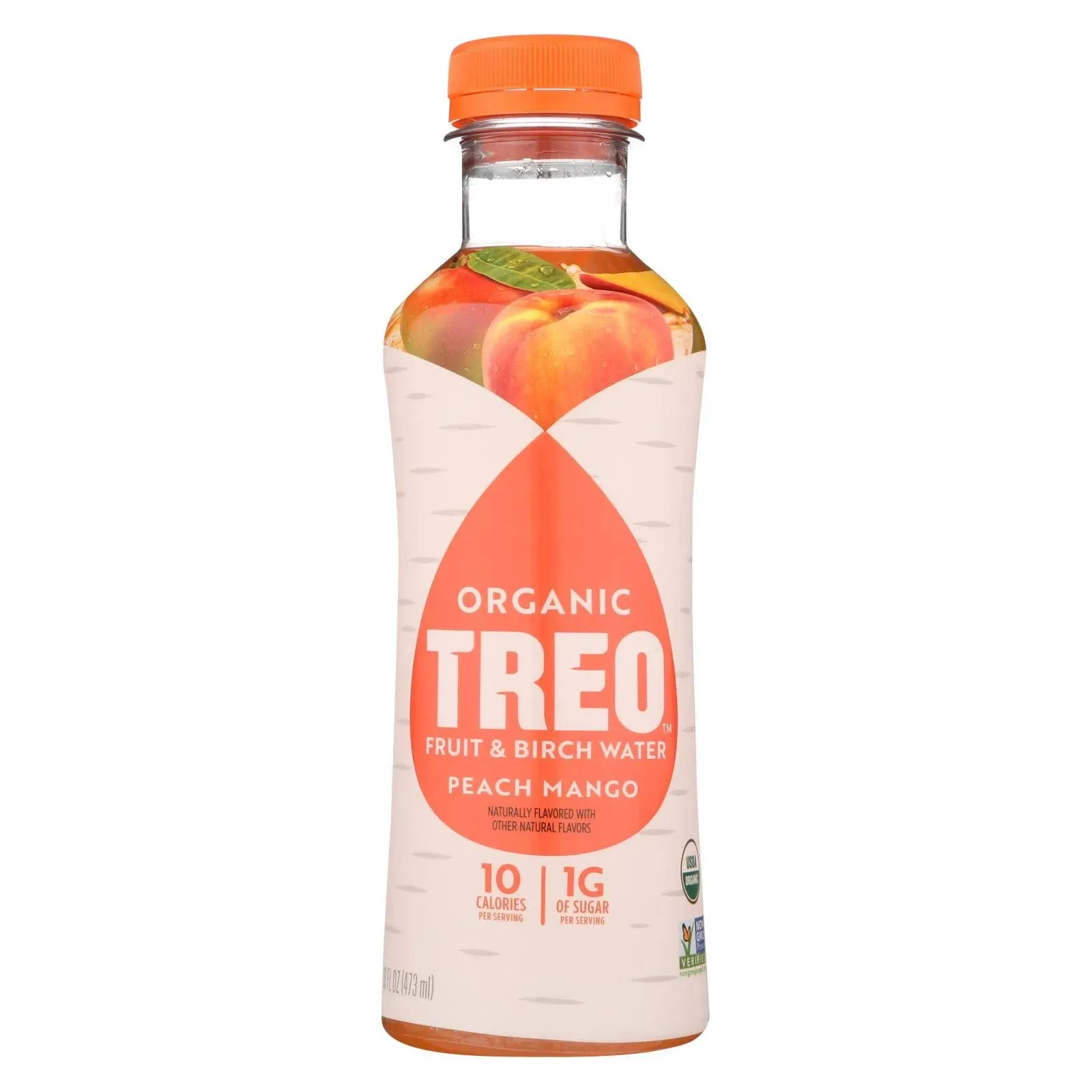 Treo Fruit & Birch Water Drink, Peach Mango, Pack of 12