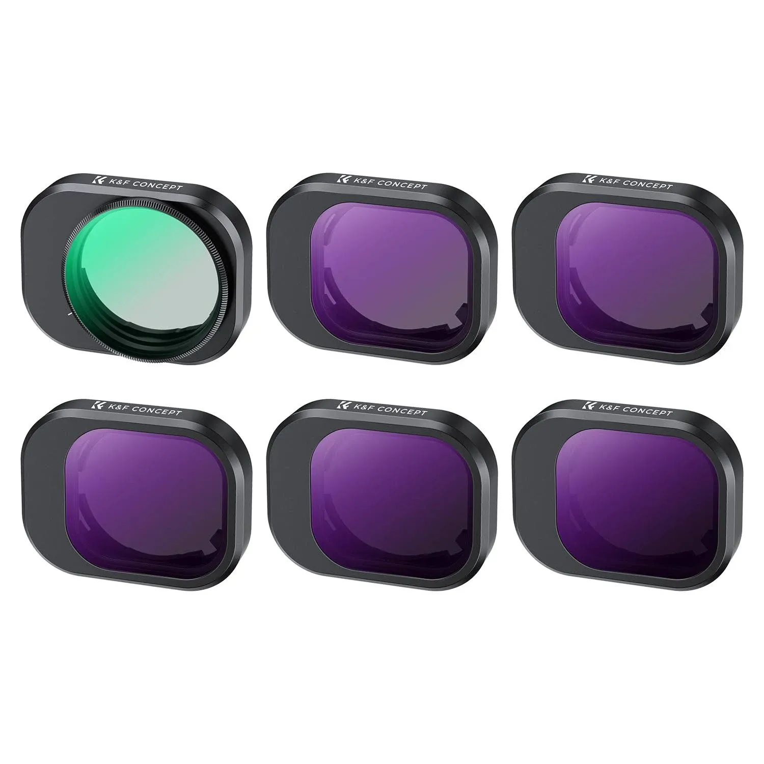 K&F Concept Mini 4 Pro Filter Kit, 6 Pack(CPL+ND8+ND16+ND32+ND64+ND128) Cpl, ND ...