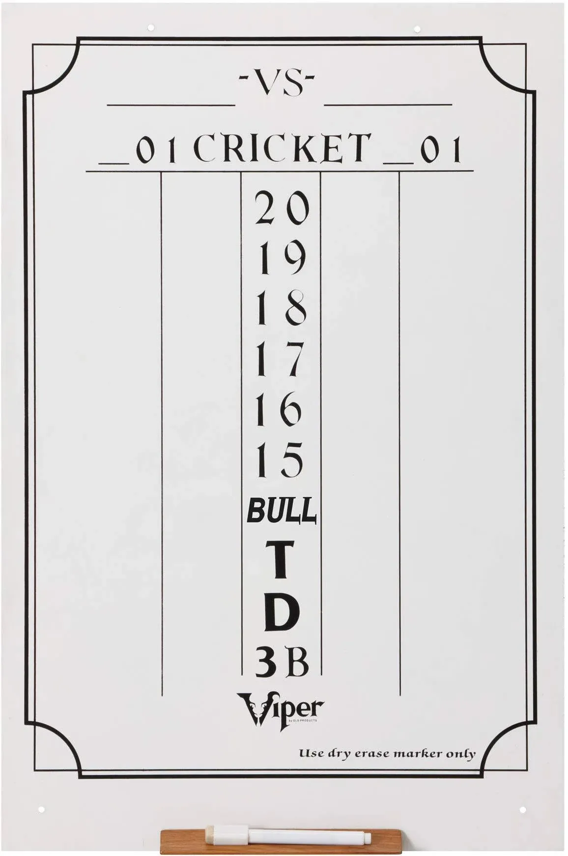 Viper Large Cricket Dry Erase Dart Scoreboard