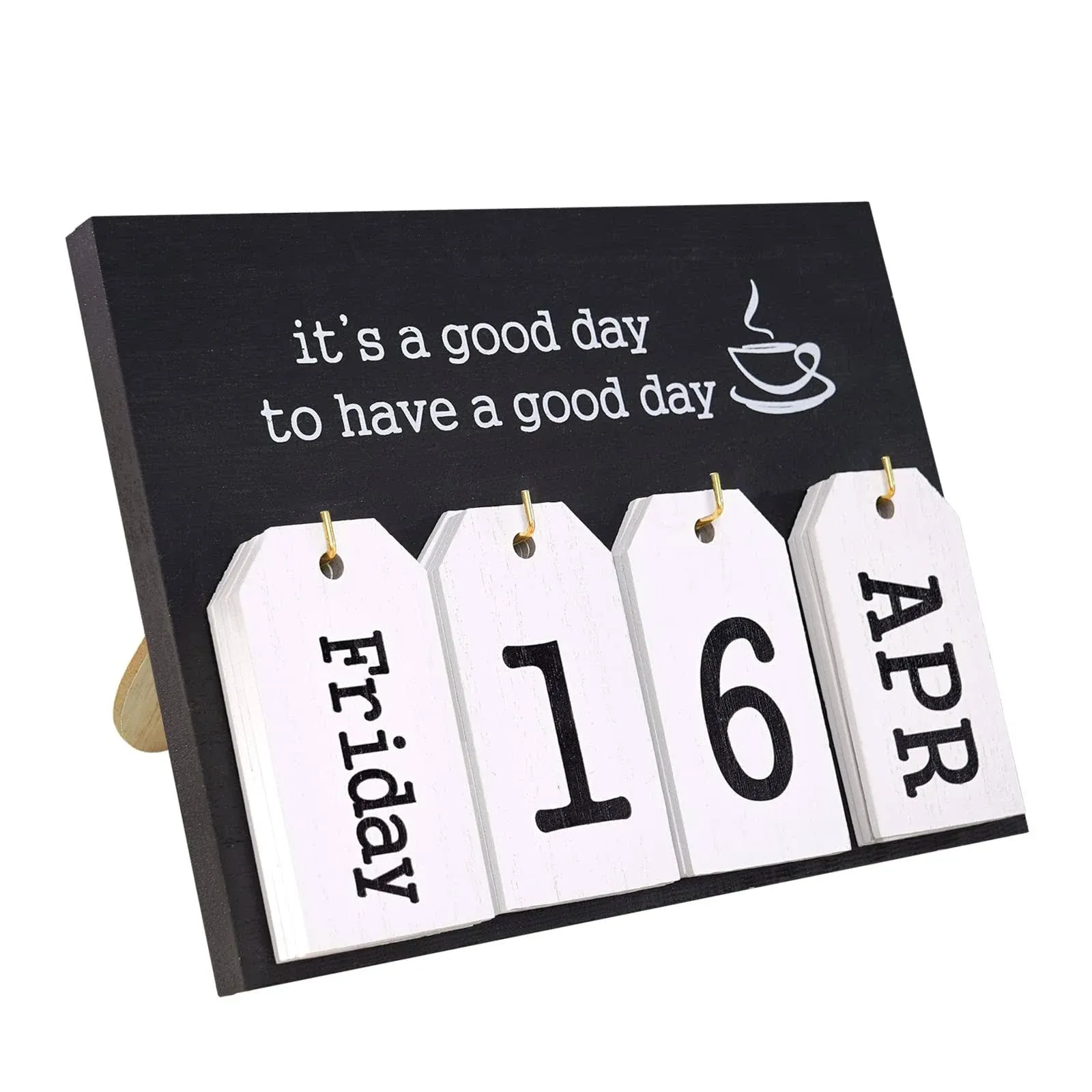 Notakia Perpetual Calendar Flip Wooden Calendar Blocks Vintage Wood Block Cal...