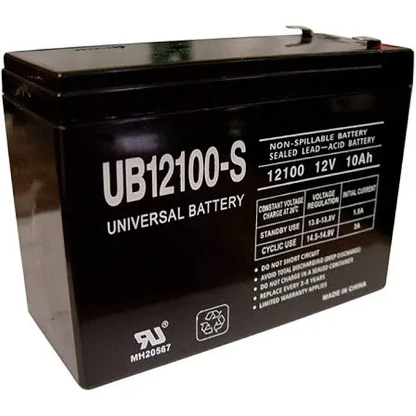 UPG 12V 10Ah Scooter Battery Replaces Vision CP12100S F2, CP 12100S F2