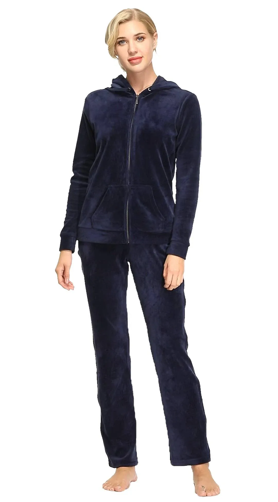 Dolcevida Womens Velour Sweatsuits Sets 2 Piece Tracksuits Outfits Full Zip Hoodie and Sweatpant Set Velvet Jogging Suit