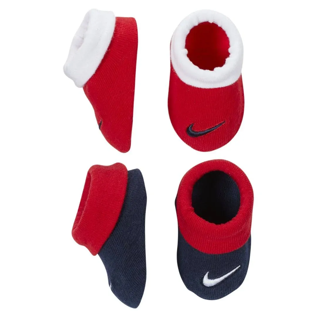 NEW Nike Infant Baby Booties Socks Size 0-6 Months White Red Black