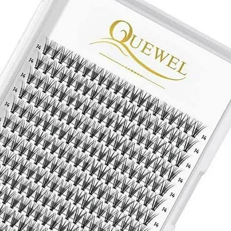 Quewel Cluster Lashes 240pcs Individual Lashes 20D 0.07D Curl 14mm Knot-Free Lash ...