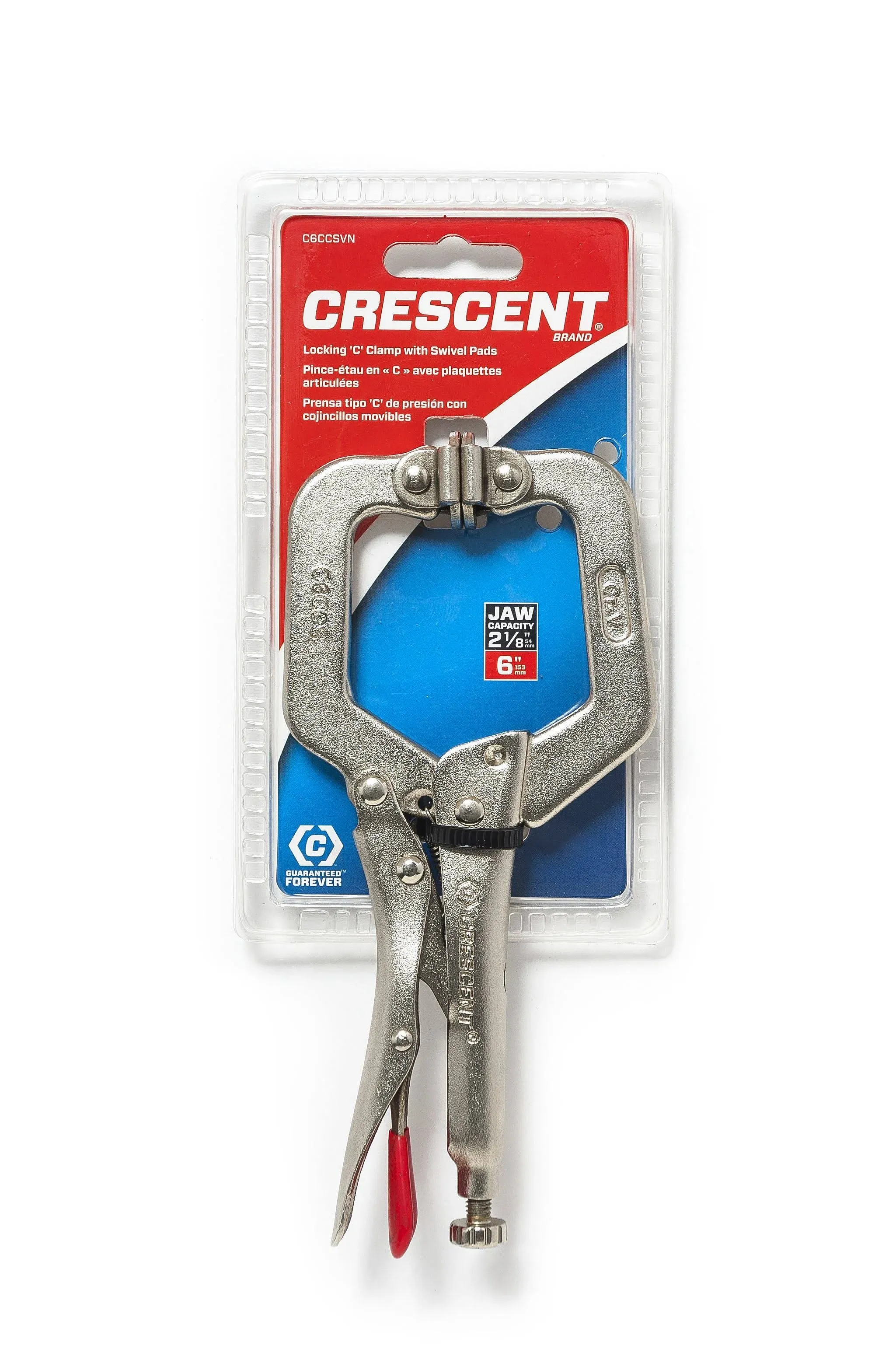 Crescent C6CCSVN 6" Locking C-Clamp with Swivel Pad Tips