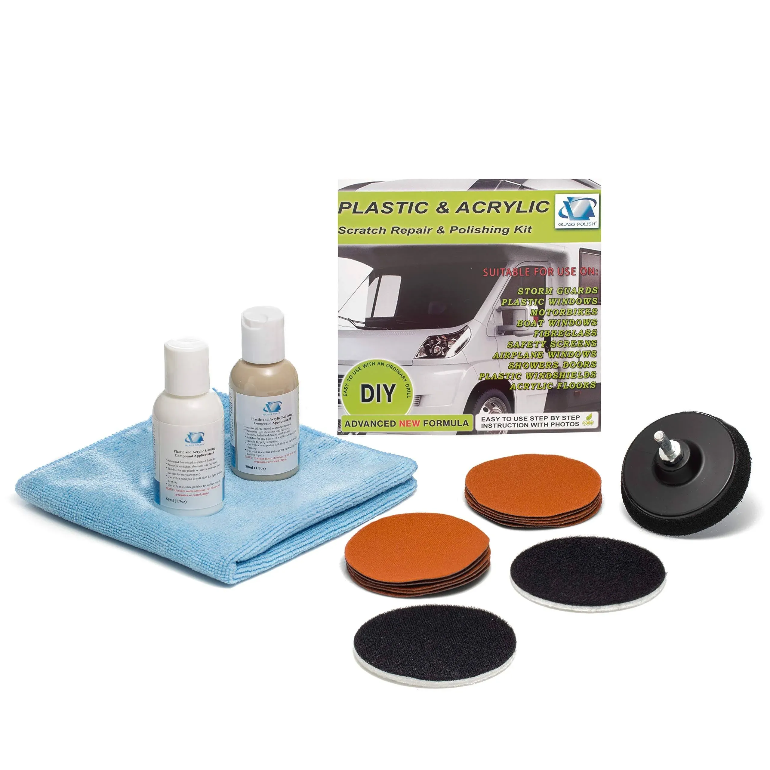 Glass Polish 31007 Plastic and Acrylic Polishing and Scratch Removal Kit